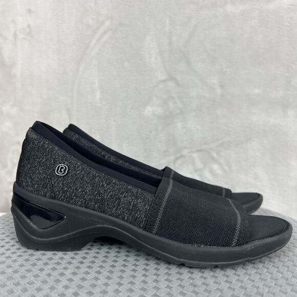 Bzees Kudos Slip On Shoes Womens 8.5 W Black Knit Comfort Walking Open Toe - Picture 1 of 15